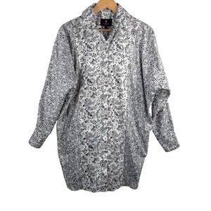 Liberty of London Button Down Shirt sz OS floral Made in Italy relaxed